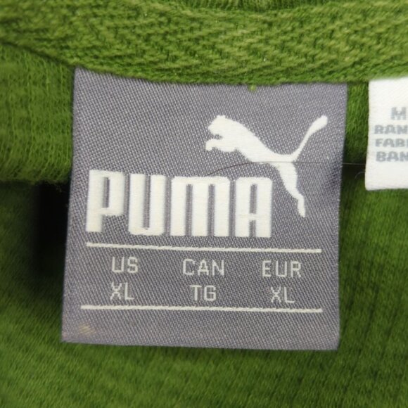 PUMA Hoodie Pullover Men XL Green Sweatshirt Long Sleeve Textured - Picture 6 of 10